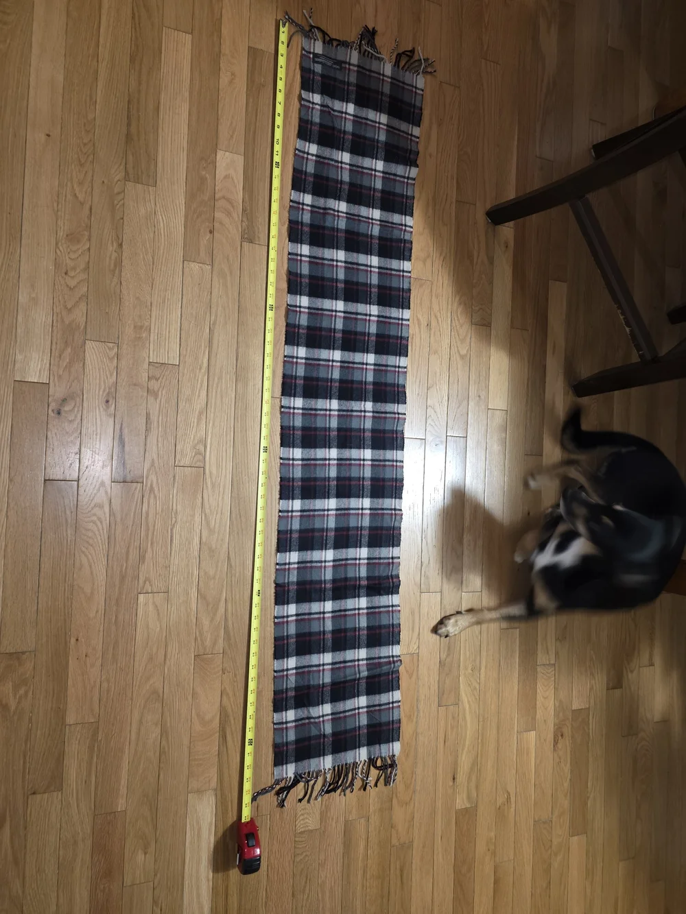 100% CASHMERE LONG SCARF TARTAN MADE IN SCOTLAND IMMACULATE